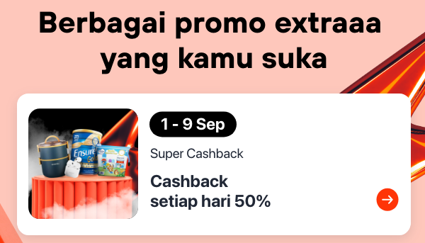 Super Cashback, Cashback setiap hari 50%